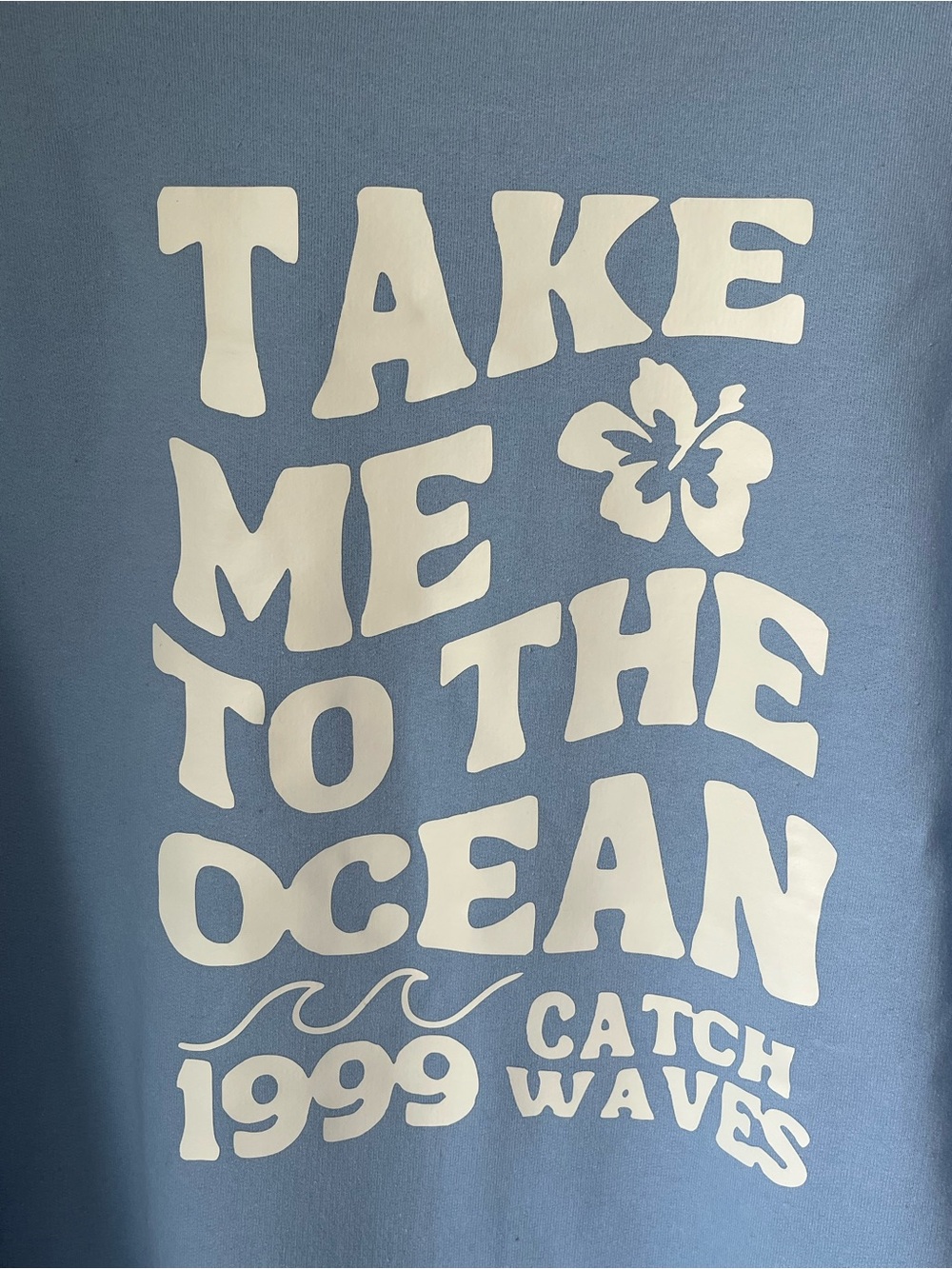 NWT Etsy Gildan Light Blue 'Take Me To The Ocean' Crewneck Sweatshirt - Picture 7 of 7